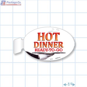 Hot Dinner Ready To Go Merchandising Oval Aisle Talker - Copyright - A1PKG.com - 66516
