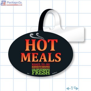 Hot Meals Ready To Go Merchandising Oval Shelf Dangler - Copyright - A1PKG.com - 66521