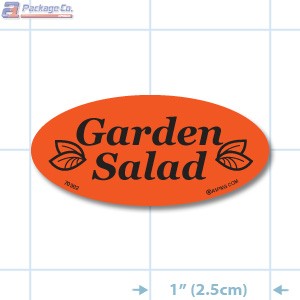 Garden Salad Fluorescent Red Oval Merchandising Labels - Copyright - A1PKG.com SKU - 70302