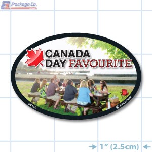 Canada Day Full Color Oval Merchandising Label Copyright A1PKG.com - 90110