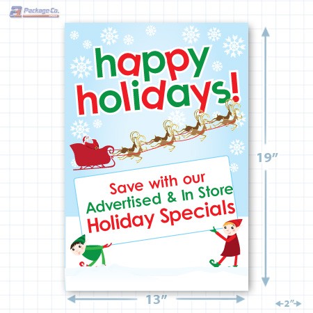 Santa's Happy Holiday Merchandising Poster - Copyright - A1PKG.com SKU -  90202