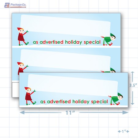 As Advertised Holiday Special Merchandising Placards 2UP (11" x 3.5") - Copyright - A1PKG.com - 90206