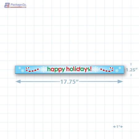 Happy Holidays Merchandising Shelf Channel Strips Copyright A1PKG.com - 90223