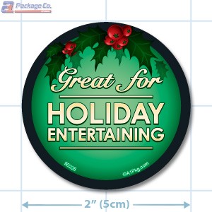Great For Holiday Entertaining Circle Merchandising Labels - Copyright - A1PKG.com SKU # 90226