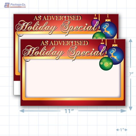 As Advertised Holiday Special Merchandising Placards 1UP (11" x 7") - Copyright - A1PKG.com - 90304