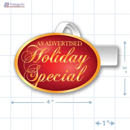 As Advertised Holiday Special Merchandising Oval Shelf Dangler - Copyright - A1PKG.com - 90320