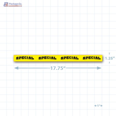 Yellow Special 3D Starburst Merchandising Shelf Channel Strips Copyright A1PKG.com - 16024