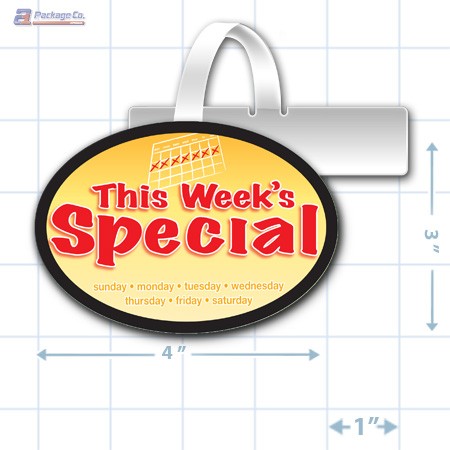 This Week's Special Merchandising Oval Shelf Dangler - Copyright - A1PKG.com - 16840