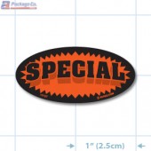 Special Fluorescent Red Oval Merchandising Labels - Copyright - A1PKG.com SKU # 10107