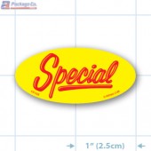 Special Bright Yellow Oval Merchandising Labels - Copyright - A1PKG.com SKU - 10108