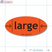 Large Fluorescent Red Oval Merchandising Labels - Copyright - A1PKG.com SKU - 10536