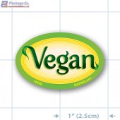 Vegan Full Color Oval Merchandising Labels PQG (1.2x2 inch) 500/Roll 