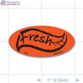 Fresh Fluorescent Red Oval Merchandising Labels - Copyright - A1PKG.com SKU - 10852