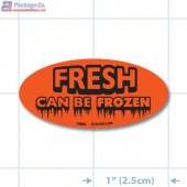 Fresh Can Be Frozen Fluorescent Red Oval Merchandising Labels - Copyright - A1PKG.com SKU - 10853