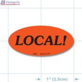 Local Fluorescent Red Oval Merchandising Labels - Copyright - A1PKG.com SKU - 10862