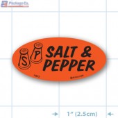 Salt and Pepper Fluorescent Red Oval Merchandising Label Copyright A1PKG.com - 10912
