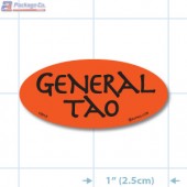 General Tao Fluorescent Red Oval Merchandising Labels - Copyright - A1PKG.com SKU - 10913
