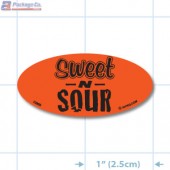 Sweet 'n Sour Fluorescent Red Oval Merchandising Labels - Copyright - A1PKG.com SKU - 10968