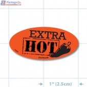 Extra Hot Fluorescent Red Oval Merchandising Labels - Copyright - A1PKG.com SKU - 10969
