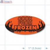 Cook From Frozen Fluorescent Red Oval Merchandising Labels - Copyright - A1PKG.com SKU - 11070