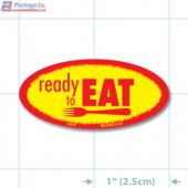 Ready To Eat Bright Yellow Oval Merchandising Labels - Copyright - A1PKG.com SKU - 11076