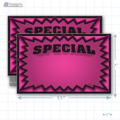 Pink Special 3D Starburst Merchandising Placards 1UP (11" x 7") - Copyright - A1PKG.com - 16001