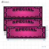 Pink Special 3D Starburst Merchandising Placards 2UP (11" x 3.5") - Copyright - A1PKG.com - 16002