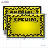 Yellow Special 3D Starburst Merchandising Placards 1UP (11" x 7") - Copyright - A1PKG.com - 16010