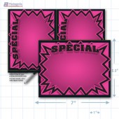 Pink Special 3D Starburst Merchandising Placards 2UP (5.5" x 7") - Copyright - A1PKG.com - 16013