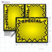 Yellow Special 3D Starburst Merchandising Placards 2UP (5.5" x 7") - Copyright - A1PKG.com - 16016