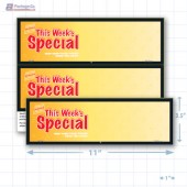 This Week's Special Merchandising Placards 2UP (11" x 3.5") - Copyright - A1PKG.com - 16825
