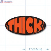 Thick Fluorescent Red Oval Merchandising Labels - Copyright - A1PKG.com SKU - 20536