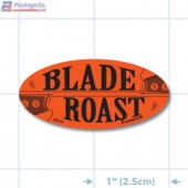 Blade Roast Fluorescent Red Oval Merchandising Labels - Copyright - A1PKG.com SKU - 20744