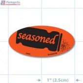 Seasoned Fluorescent Red Oval Merchandising Labels - Copyright - A1PKG.com SKU - 20955