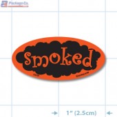 Smoked Fluorescent Red Oval Merchandising Labels - Copyright - A1PKG.com SKU - 20956