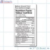 Medium Ground Pork Nutrition Facts Label - Copyright - A1Pkg.com - SKU 21610