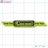 Chicken Corner Strap Green Fluorescent Merchandising Label Copyright A1PKG.com - 22102