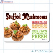 Stuffed Mushrooms Full Color HMR Rectangle Merchandising Labels - Copyright - A1PKG.com SKU -  26506