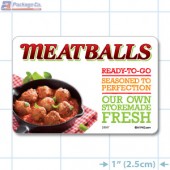 Meatballs Full Color HMR Rectangle Merchandising Labels - Copyright - A1PKG.com SKU -  26600
