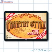 Country Style Pork Sausage Full Color Rectangle Merchandising Labels - Copyright - A1PKG.com SKU -  28104