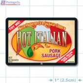 Hot Italian Pork Sausage Full Color Rectangle Merchandising Labels - Copyright - A1PKG.com SKU -  28107
