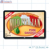 Mild Italian Pork Sausage Full Color Rectangle Merchandising Labels - Copyright - A1PKG.com SKU -  28108
