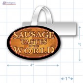 Sausage Tastes of the World Merchandising Oval Shelf Dangler - Copyright - A1PKG.com - 28129