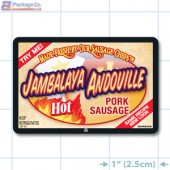 Hot Jambalaya Andouille Pork Sausage Full Color Rectangle Merchandising Labels - Copyright - A1PKG.com SKU -  28136