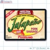 Hot Jalapeno Pork Sausage Full Color Rectangle Merchandising Labels - Copyright - A1PKG.com SKU -  28156-FDL
