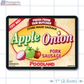 Foodland Apple Onion Pork Sausage Full Color Rectangle Merchandising Labels - Copyright - A1PKG.com SKU -  28195