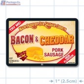 Bacon & Cheddar Pork Sausage Full Color Rectangle Merchandising Label  (3x2inch) 500/Roll