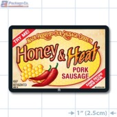 Honey & Heat Pork Sausage Full Color Rectangle Merchandising Label  (3x2inch) 500/Roll
