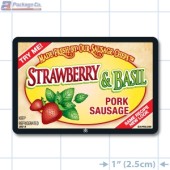 Strawberry & Basil Pork Sausage Full Color Rectangle Merchandising Label  (3x2inch) 500/Roll