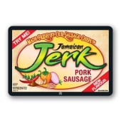 Jamaican Jerk Pork Sausage Full Color Rectangle Merchandising Label  (3x2inch) 500/Roll